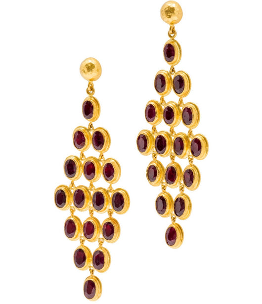 Ara 24K Ruby Chandelier Earrings