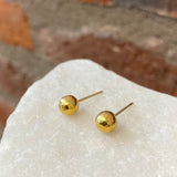 Ara 24kt Gold Small Round Post Earrings