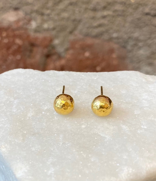 Ara 24kt Gold Small Round Post Earrings