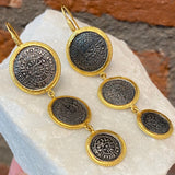 Ara Graduated Minoan Disc and 24kt Gold Earrings