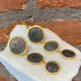 Ara Graduated Minoan Disc and 24kt Gold Earrings
