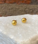 Ara Half Ball 24kt Gold Post Earrings