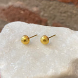 Ara Half Ball 24kt Gold Post Earrings