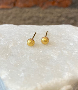 Ara 24k Gold Mini Round Post Earrings