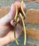 Ara 24kt Gold and Oxidized Silver Swirl Earrings