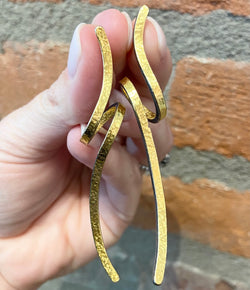 Ara 24kt Gold and Oxidized Silver Swirl Earrings
