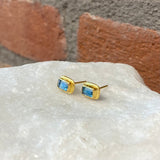 Ara 24kt Gold and Blue Topaz Post Earrings