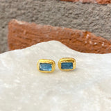 Ara 24kt Gold and Blue Topaz Post Earrings