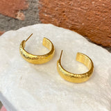 Ara 24kt Gold 1 1/8" Diameter Hoop Earrings
