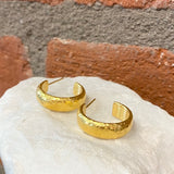 Ara 24kt Gold 1 1/8" Diameter Hoop Earrings