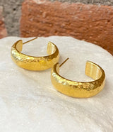 Ara 24kt Gold 1 1/8" Diameter Hoop Earrings