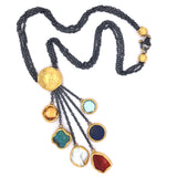 Ara Multi-Stone Tassle Necklace