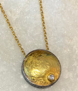 Ara 24kt Gold Coin and Diamond Necklace