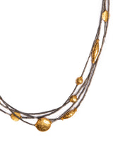 Ara 4 Strand 24kt Gold and Oxidized Sterling Silver Necklace