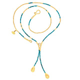 Ara Turquoise and 24kt Gold Lariat Necklace