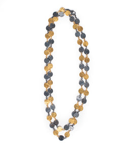 Ara 24kt Gold and Oxidized Sterling Silver Disc Necklace