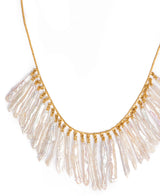 Ara Pearl and 24kt Gold Dangle Collar Necklace