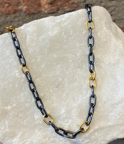 Ara 24kt Gold and Oxidized Silver Chain
