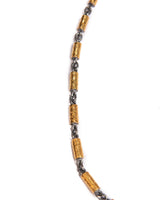 Ara Oxidized Silver Link and 24k Gold Tube Necklace