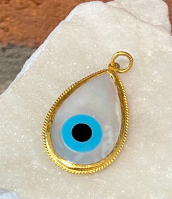 Ara Mother of Pearl and 24kt Gold Tear Drop Pendant