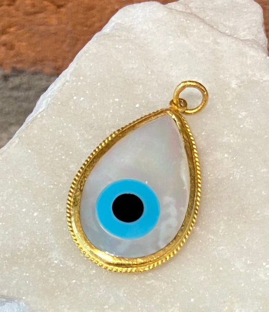 Ara Mother of Pearl and 24kt Gold Tear Drop Pendant