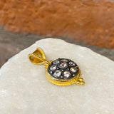 Ara White Sapphire and 24kt Gold Circle Pendant