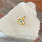 Ara Mini Mother of Pearl and 24kt Gold Evil Eye Pendant