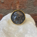 Ara Silver Coin Replica and 24kt Gold Ring