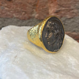 Ara Silver Coin Replica and 24kt Gold Ring