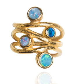 Ara 24K Opal Wave Ring