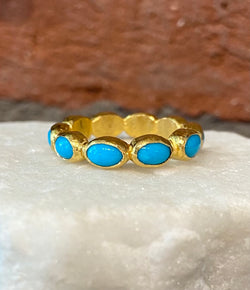 Ara Turquoise and 24kt Gold Eternity Band