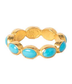 Ara Turquoise and 24kt Gold Eternity Band