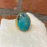 Ara Oval Turquoise and 24kt Gold Ring
