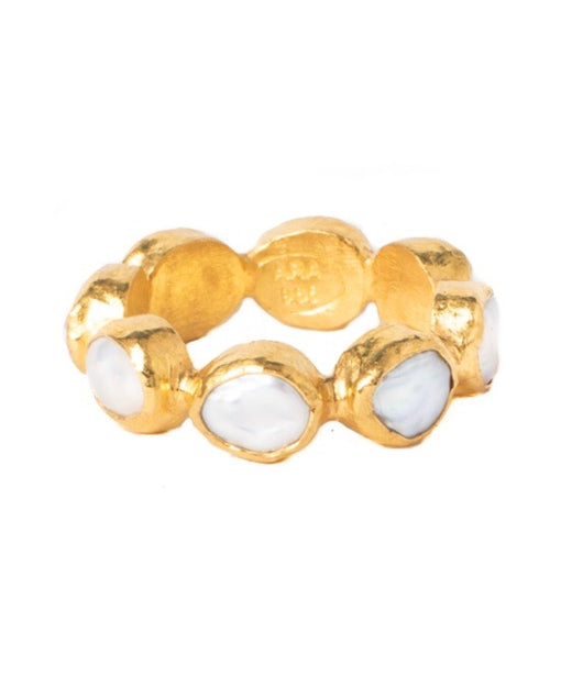 Ara Pearl and 24kt Gold Eternity Band