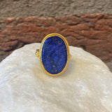 Ara Raw Lapis and 24kt Gold Ring