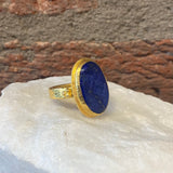 Ara Raw Lapis and 24kt Gold Ring