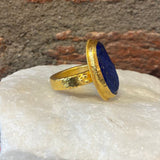Ara Raw Lapis and 24kt Gold Ring