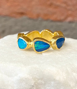 Ara Opal and 24kt Gold Eternity Band