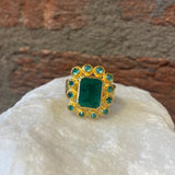 Ara Emerald and 24kt Gold Statement Ring