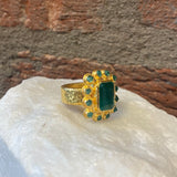 Ara Emerald and 24kt Gold Statement Ring
