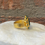 Ara Emerald and 24kt Gold Statement Ring