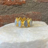 Ara Moonstone and 24kt Gold Eternity Band