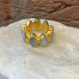 Ara Moonstone and 24kt Gold Eternity Band