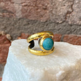 Ara Amazonite and 24kt Gold Open Back Ring