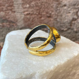 Ara Pearl and 24kt Gold Open Back Ring
