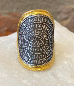 Ara 24kt Gold and Phaistos Disc Ring