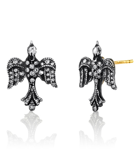 Arman Pave Diamond Bird Stud Earrings