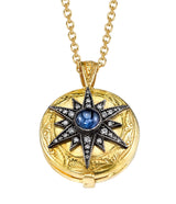 Arman Blue Sapphire and Diamond Starburst Locket