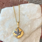 Arman 22kt Gold and Diamond Square Baby Bird Locket Necklace
