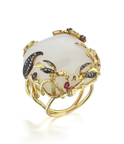 Aida Bergsen White Agate Wings Ring